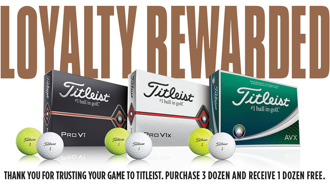 Titleist Loyalty Rewarded Free Dozen Pro V1, Pro V1x or AVX Golf Balls