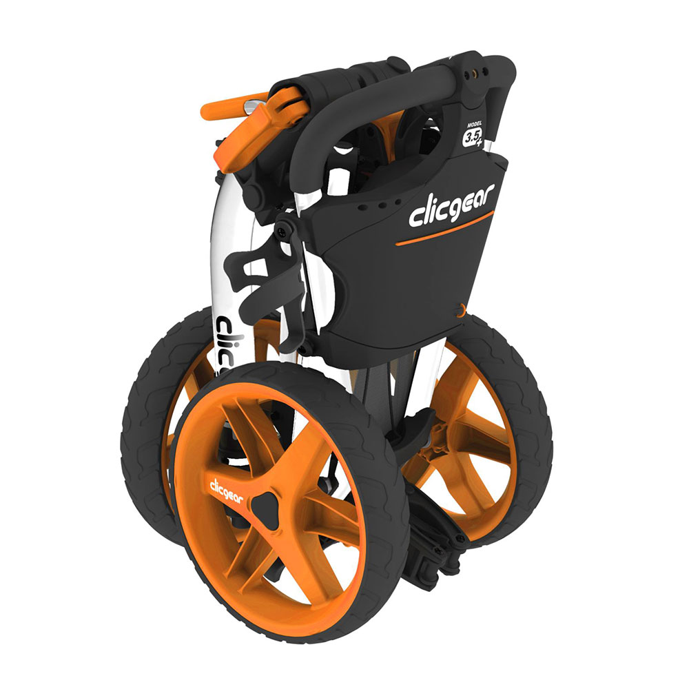 Clicgear 3.5 Push/Pull Trolley Arctic White and Orange