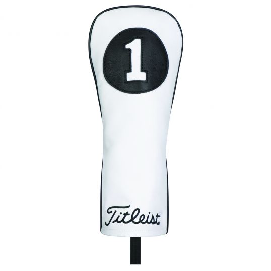 Leather Driver Headcover White/Black