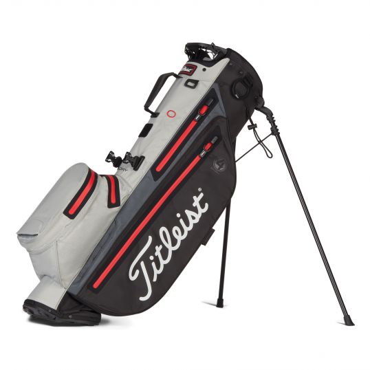 Players 4 StaDry Stand Bag 2022 Black/Grey/Red