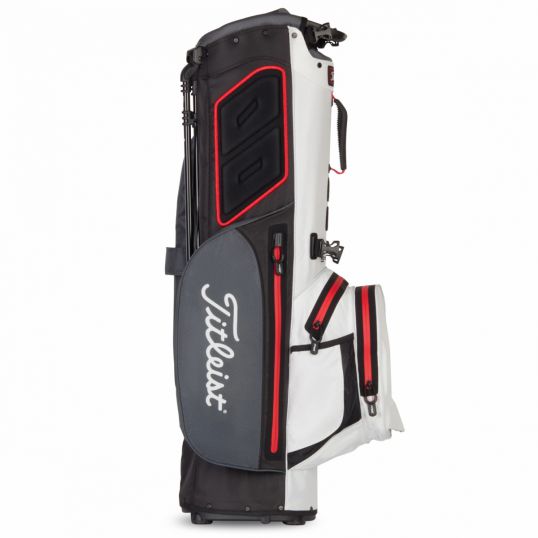 Players 4 Plus StaDry Stand Bag Charcoal/White/Red