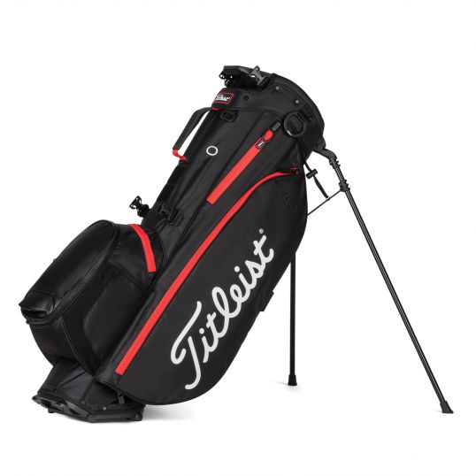 Players 4 Plus Stand Bag Black/Black/Red