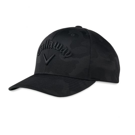 Camo FLEXFIT Snapback Golf Cap Mens Adjustable Black