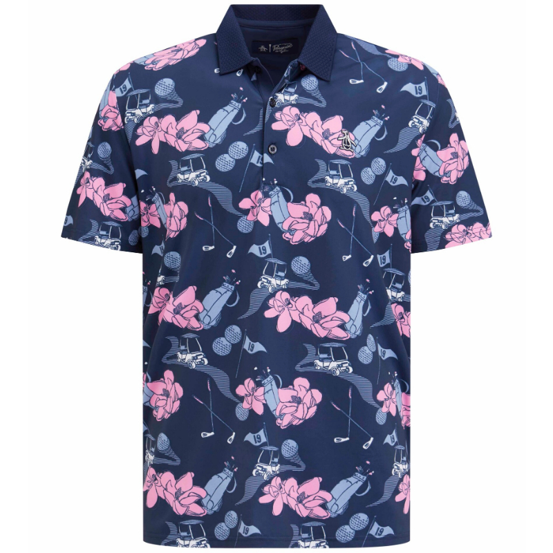 Product Image for Eco Large Floral Polo Shirt Mens Large Black Iris