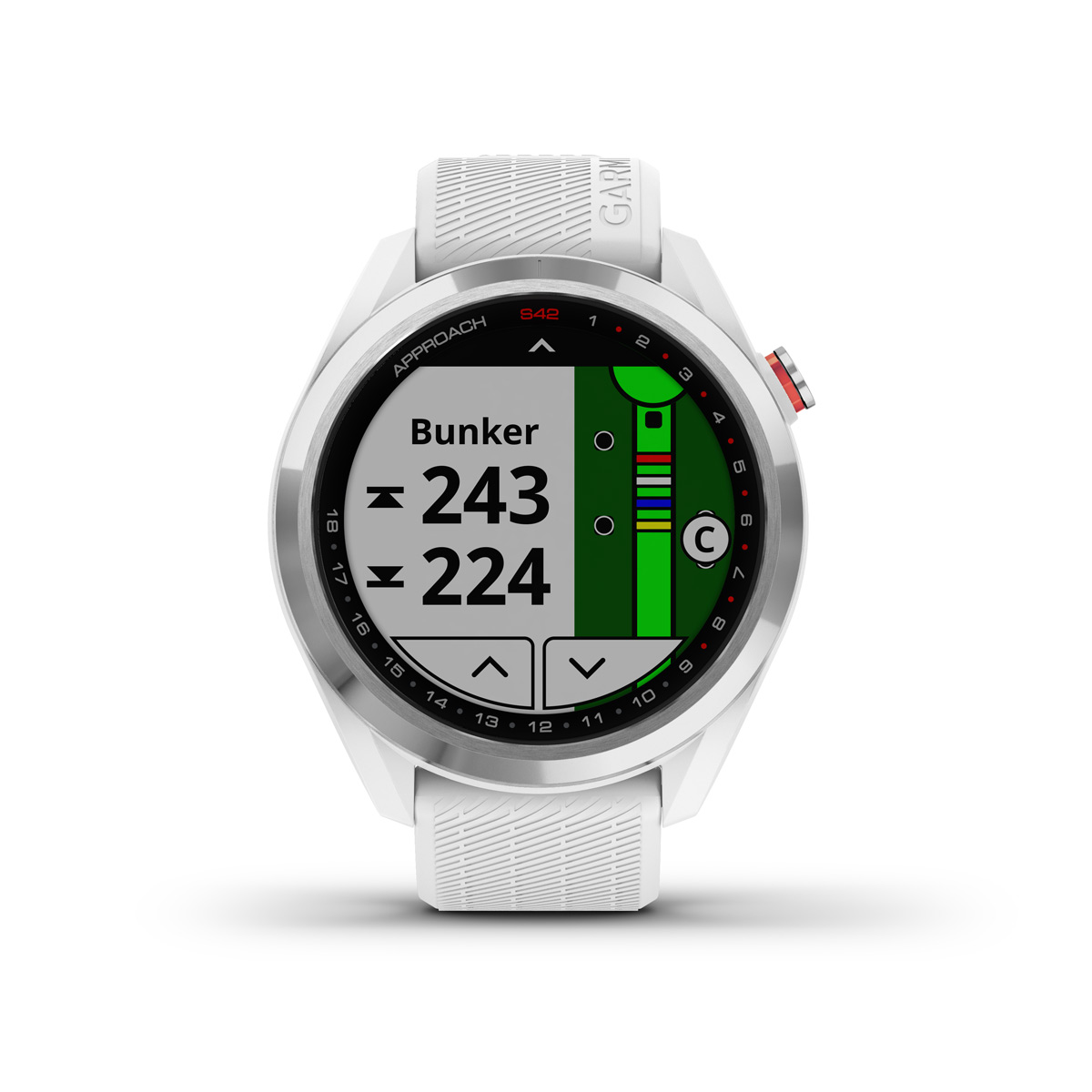 Product Image for Approach S42 GPS Golf Watch Polished Silver W / White Band