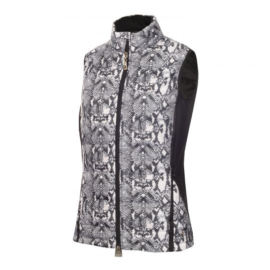 Giselle Printed Quilted Gilet with Stretch Side Panels