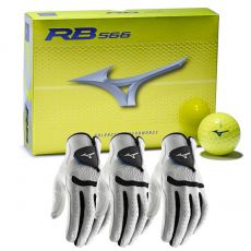 RB 566 Yellow Golf Balls & 3 Comp Gloves