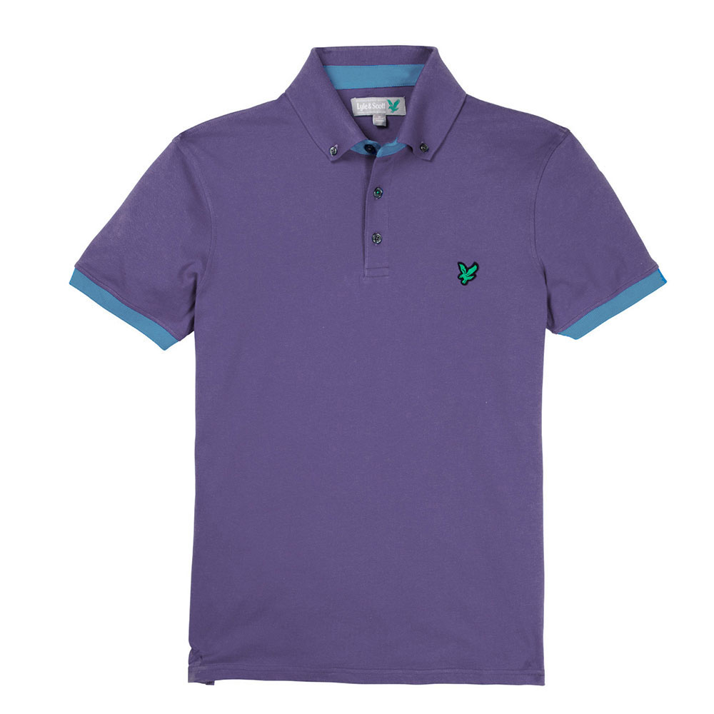 Product Image for Button Down Collar Polo Shirt Blue Purple 2014