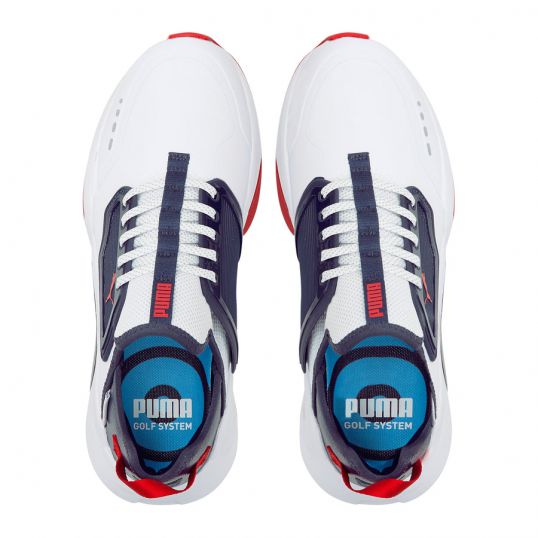 GS One Mens Golf Shoe Mens UK 10 Standard White/Blue/Red