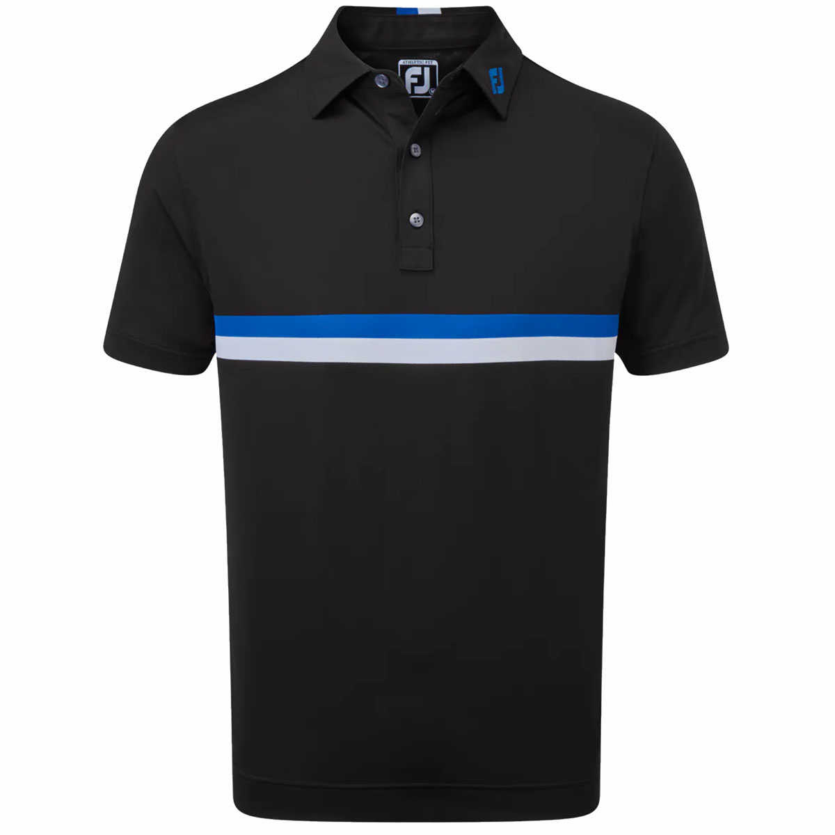 Product Image for Double Chest Band Pique Polo Mens Small Black/Blue/White