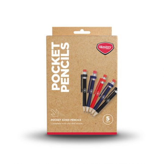 Wood Pencils with Clip & Eraser 5 Pack