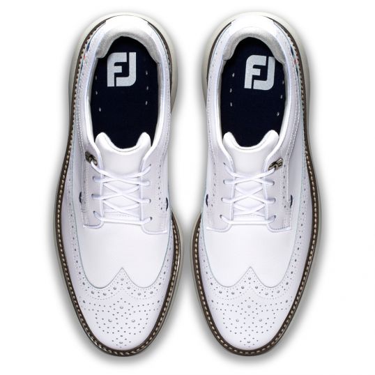 Footjoy FJ Traditions Mens Golf Shoes White Wing Tip | Mens Golf Shoes ...