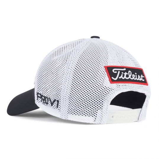 Tour Performance Mesh Golf Hat Mens Adjustable Black/White