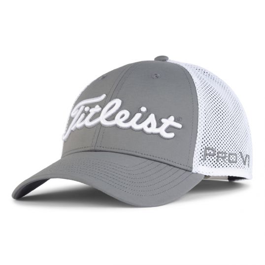Tour Performance Mesh Golf Hat Mens Adjustable Charcoal/White