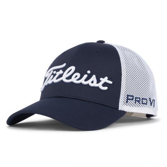 Tour Performance Mesh Golf Hat Mens Adjustable Navy/White