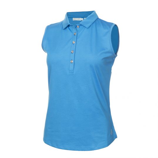 Kaydee Sleeveless Ripple Polo Ladies 14 Cobalt