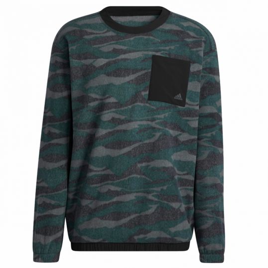 Texture Print Crew Sweater Black/Grey/Shadow Green