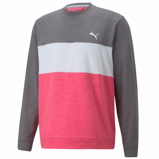 Colourblocked Crew Neck Sweater Grey/Pink Mens Medium Grey/Pink