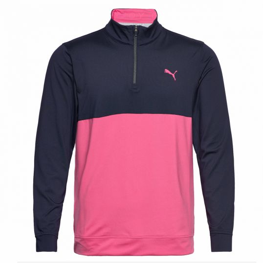 Gamer Colourblocked 1/4 Zip Sweater Navy/Pink