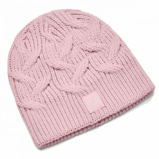 Halftime Cable Knit Beanie Pink