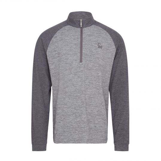 Lightweight 1/4 Zip Raglan Pullover Caviar Heather