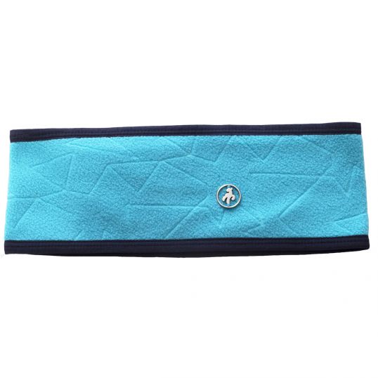 Ivana Debossed Fleece Headband Scuba Blue