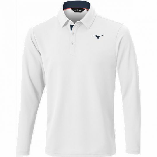 BT Long Sleeve Polo White