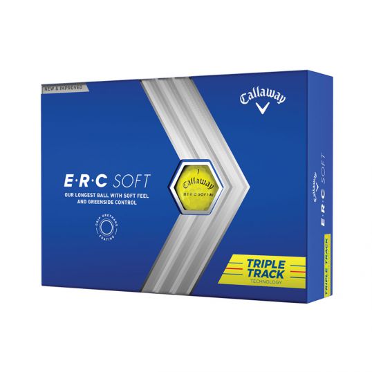 ERC Soft Triple Track Yellow Golf Balls