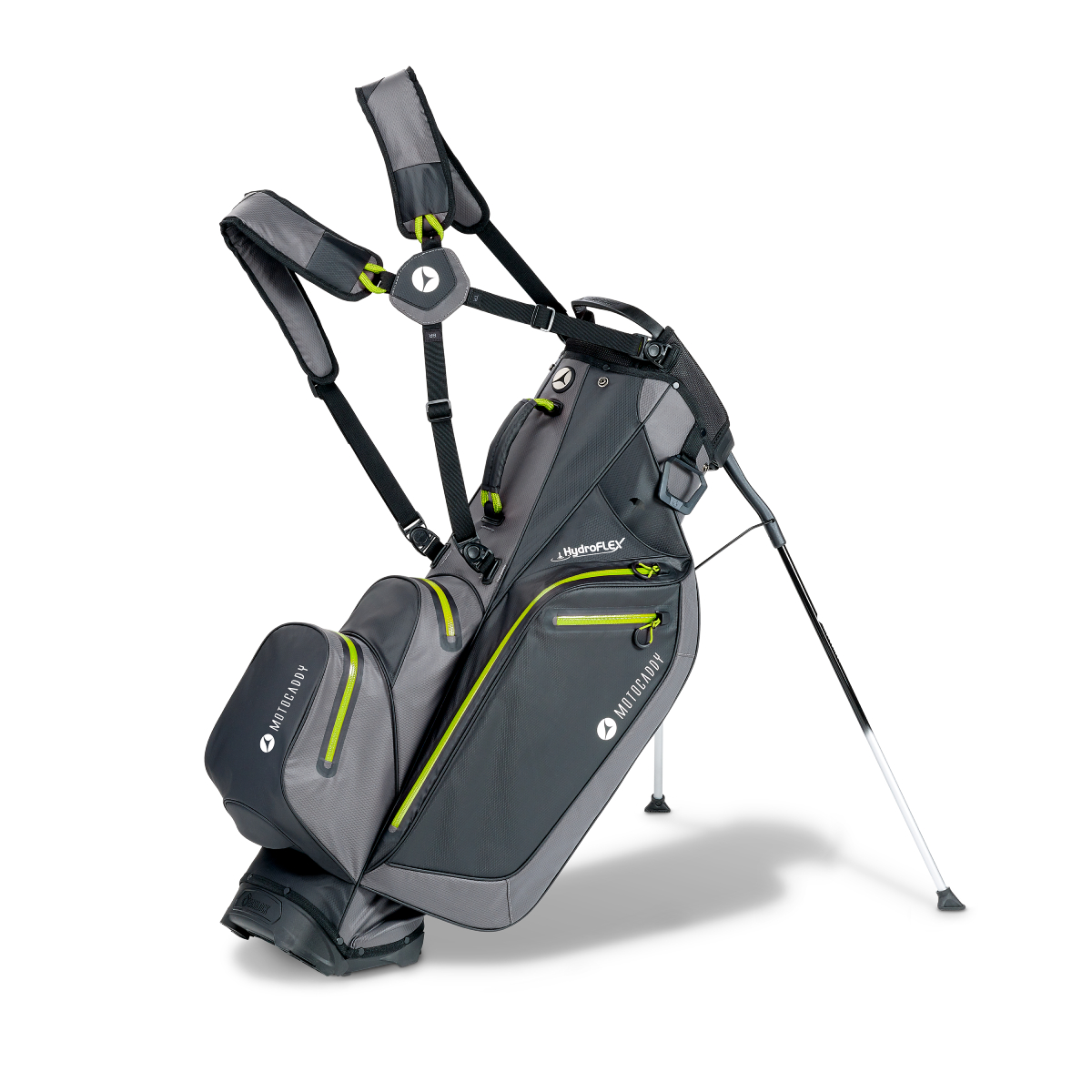 Product Image for MotoCaddy HydroFLEX Stand Bag Charcoal/Lime