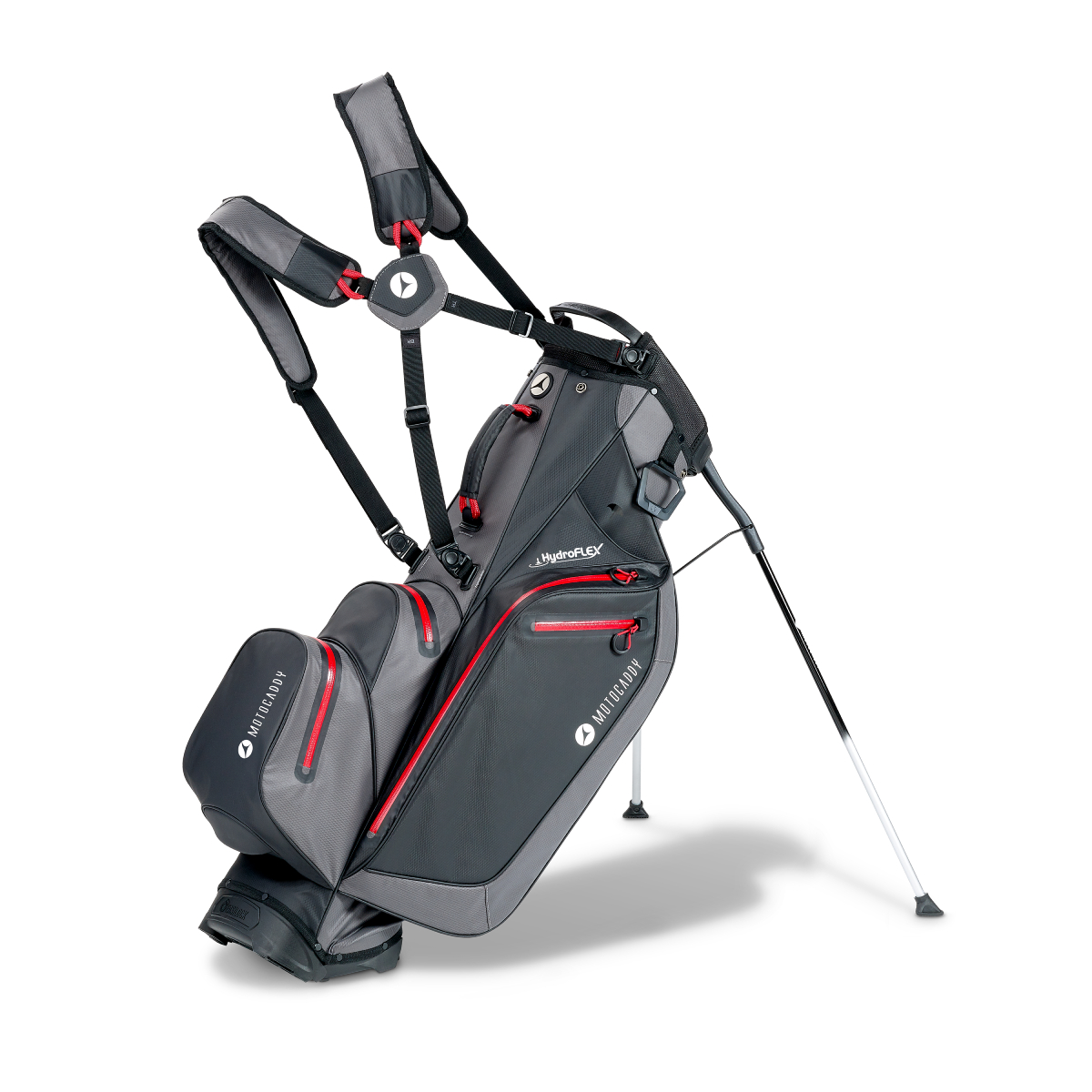Product Image for MotoCaddy HydroFLEX Stand Bag Charcoal/Red