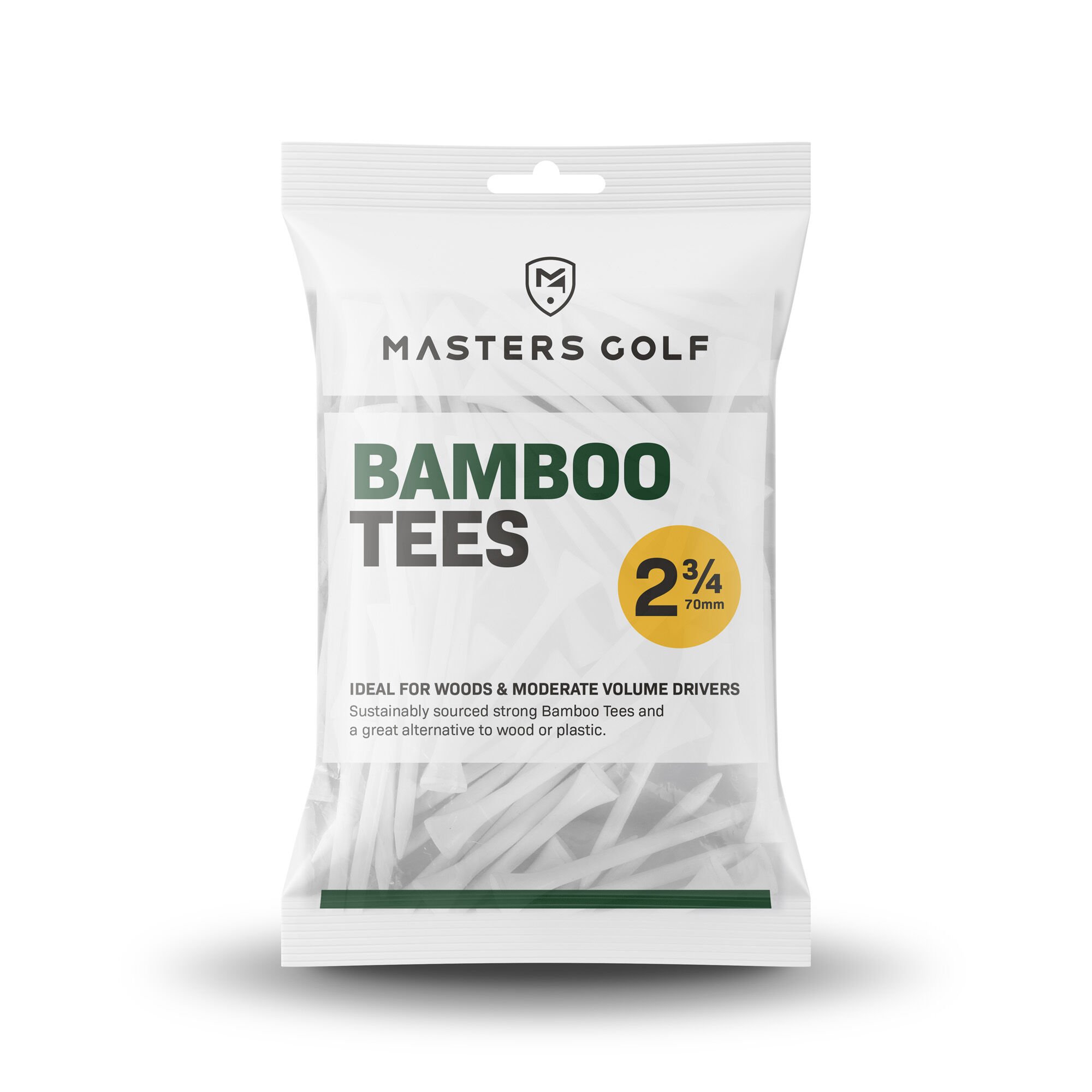 Masters Bamboo Golf Tees White
