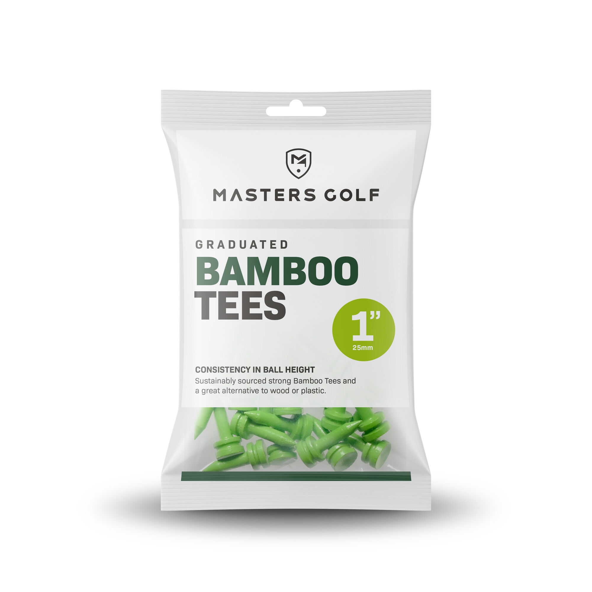 Masters Bamboo Graduated Golf Castle Tees Lime