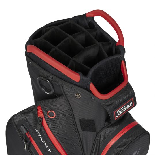 Cart 14 StaDry Golf Bag Black/Black/Red