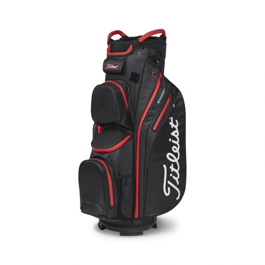 Cart 14 StaDry Golf Bag Black/Black/Red