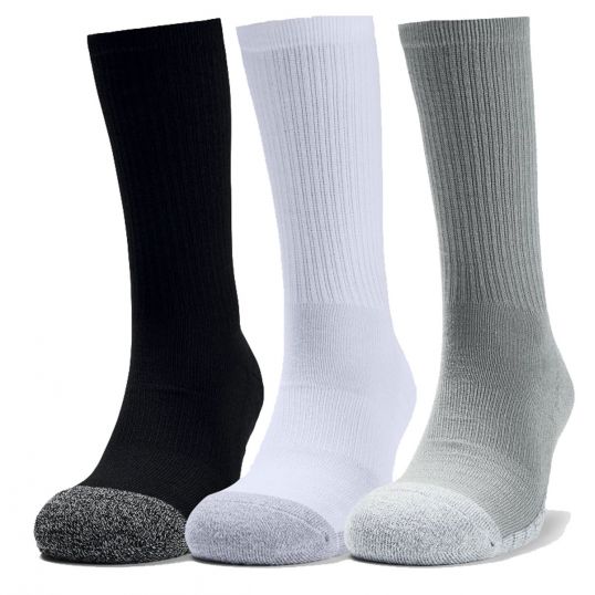 HeatGear Crew Mens Socks 3 Pack Grey