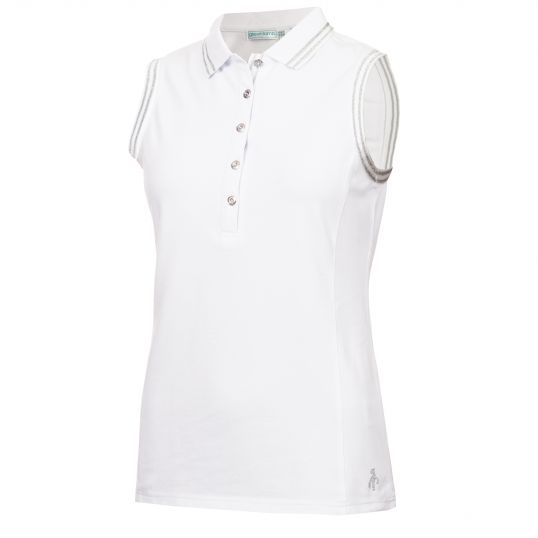 Maisie Pique Sleeveless Polo White