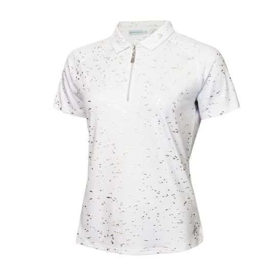 Katlynne Silver Foil Polo White