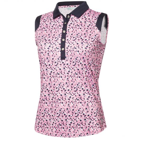 Marie Printed Sleeveless Polo Sepal Pink Print