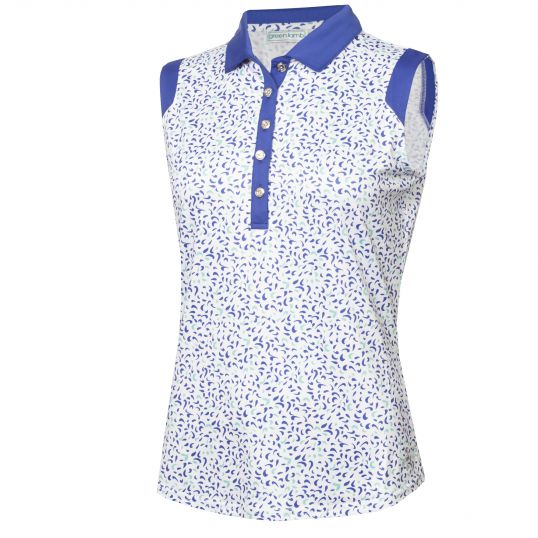 Marie Printed Sleeveless Polo Terrazzo Blue Print