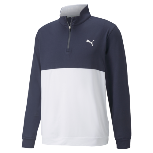 Gamer Colorblock 1/4 Zip Sweater Navy/White