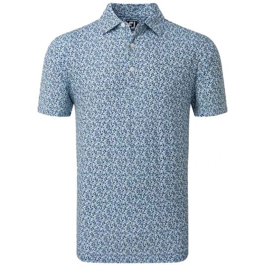 Confetti Print Pique Polo True Blue