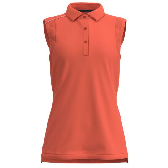 Stow Ladies Button Sleeveless Polo Coral