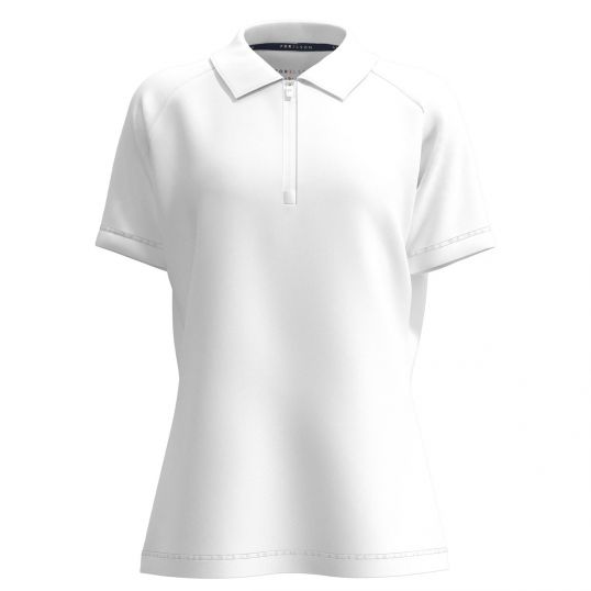 Blockley Ladies Zip Polo White