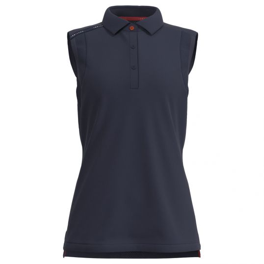 Stow Ladies Button Sleeveless Polo Navy Ladies Extra Large Navy