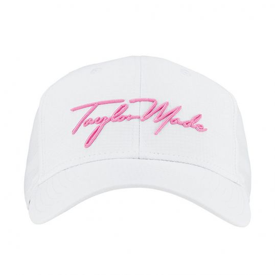 Ladies Script Golf Hat Ladies Adjustable White/Pink