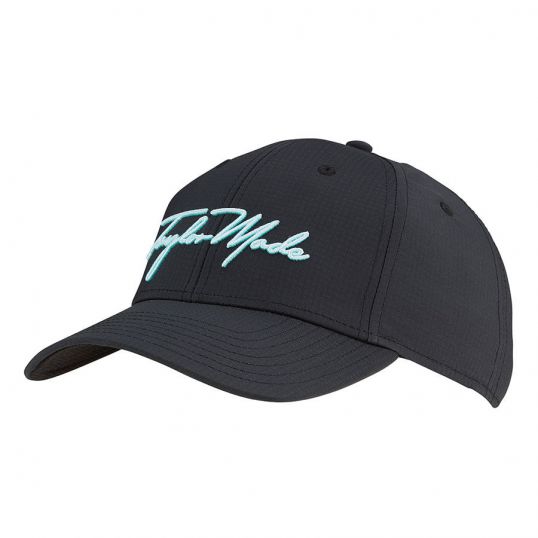 Ladies Script Golf Hat Ladies Adjustable Black/Aqua