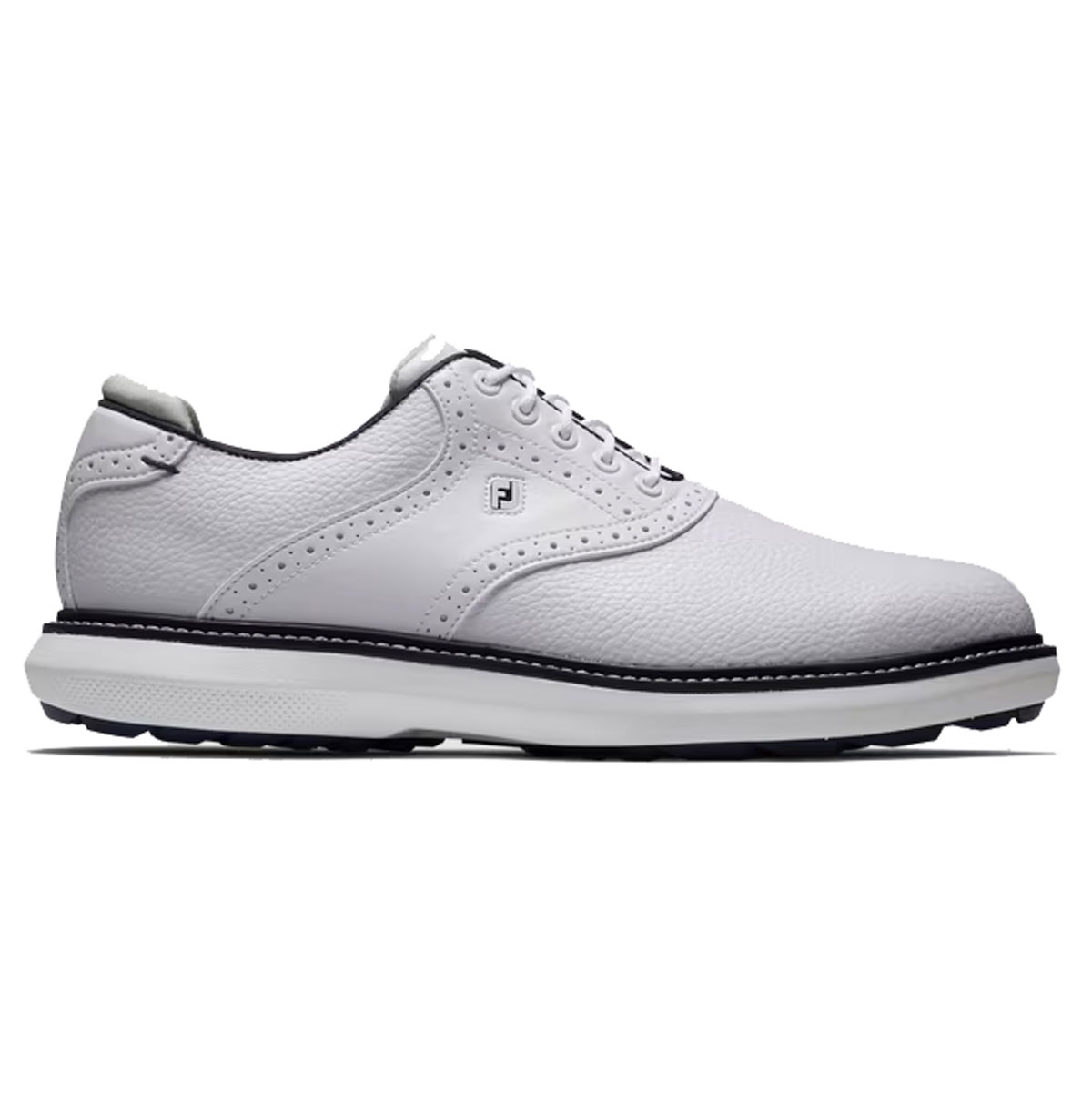 Product Image for Tradition Spikeless Mens Golf Shoes White/White/Navy Mens UK 7.5 Standard White/White/Navy