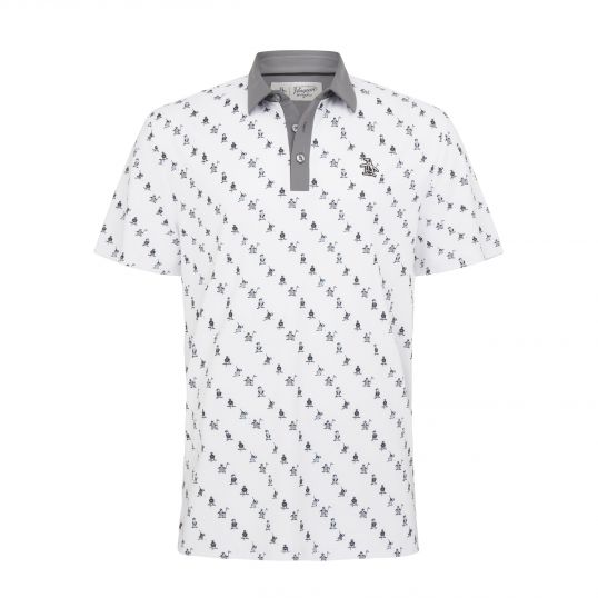 Swinging Pete Novelty Print Polo Bright White