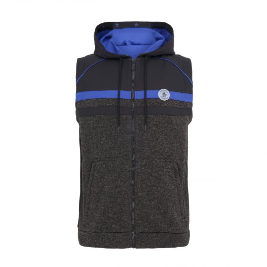 Heritage Mixed Media Hoodie Sleeveless Dark Caviar Heather