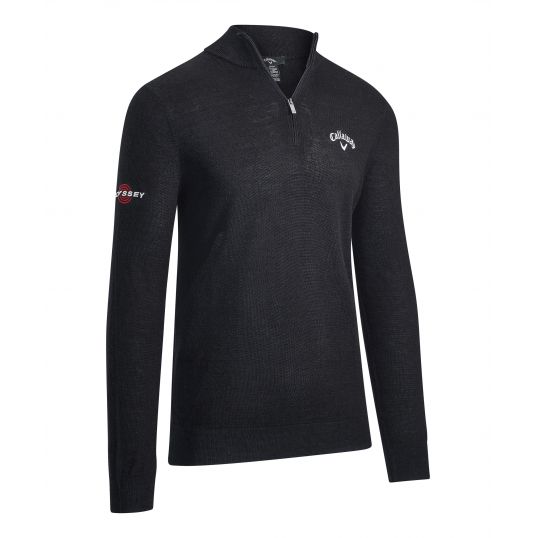 1/4 Zip Blended Merino Sweater Black Ink